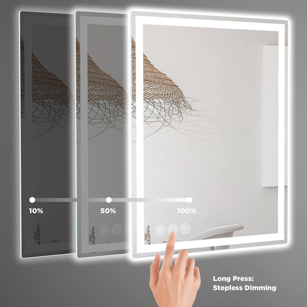 28" x 36" LED Bathroom Mirror with Lights, Memory Vanity Mirror