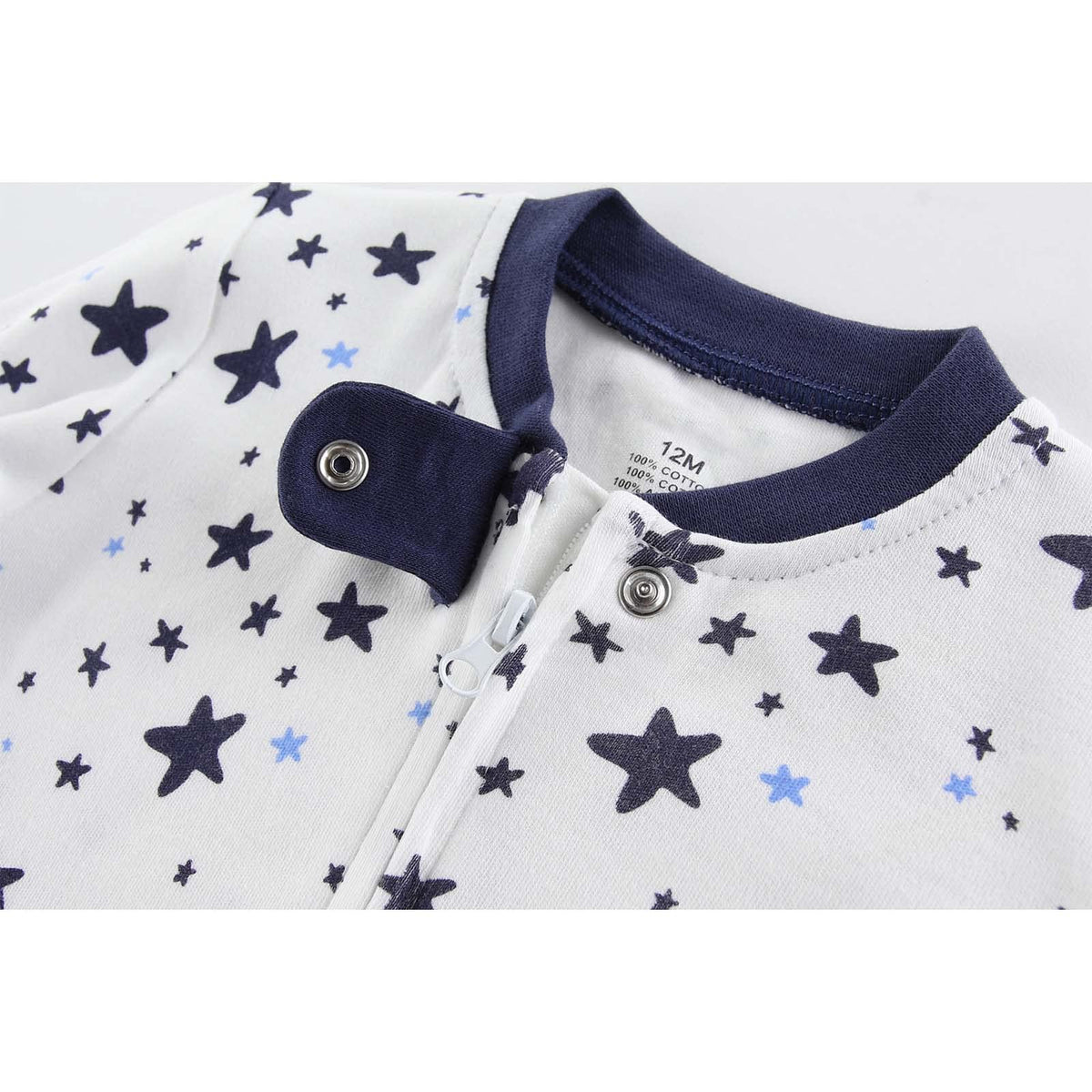 Newborn Baby Boy Girls Clothes Way Zip Footed Cotton Bodysuit Pack Long Sleeve Outfits Baby Pajamas