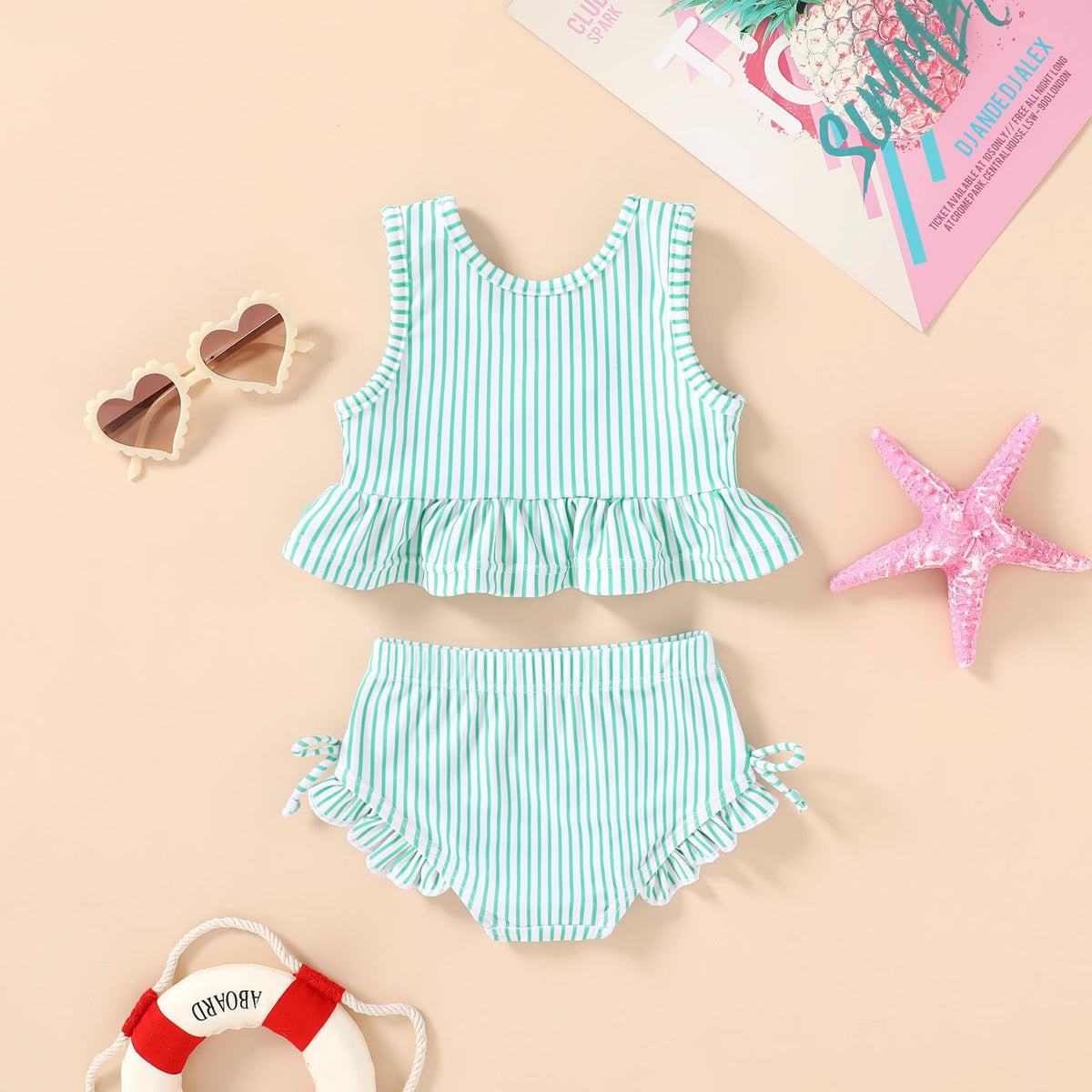 Baby Swimsuit Toddler Girl Bathing Suit Summer Stripe Bikini Set Beach Two Piece Swim Wear