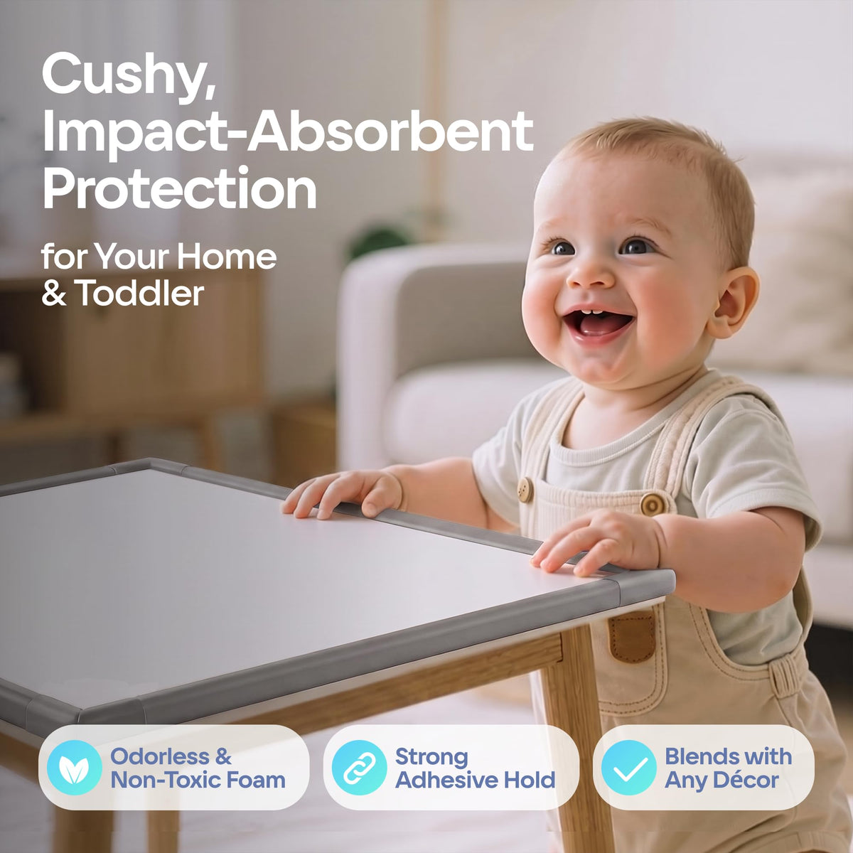 Proofing Edge Guard for Child Safety 18ft,8 Corners, Grey