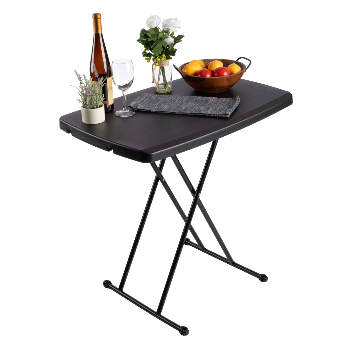 Indoor & Outdoor Portable Folding Table, Black, 2.5ft
