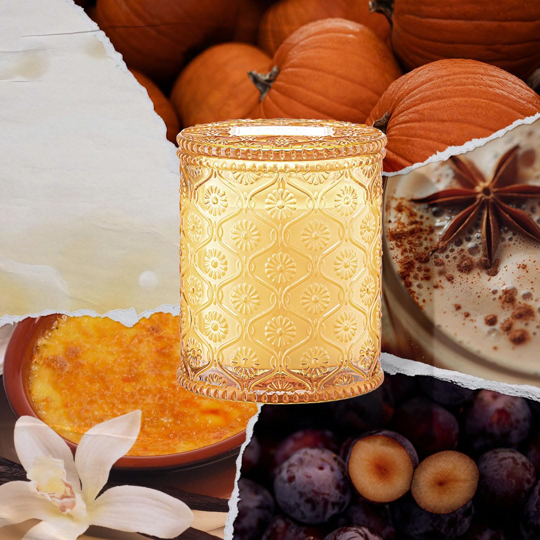 Pumpkin Chai Scented Candles, Natural Soy Wax 40Hrs