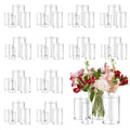 48pcs Glass Vase Cylinder for Centerpieces 4, 4, 4.7, 6Inch Tall Small Flower Glass Clear Home Decor Centerpiece Table