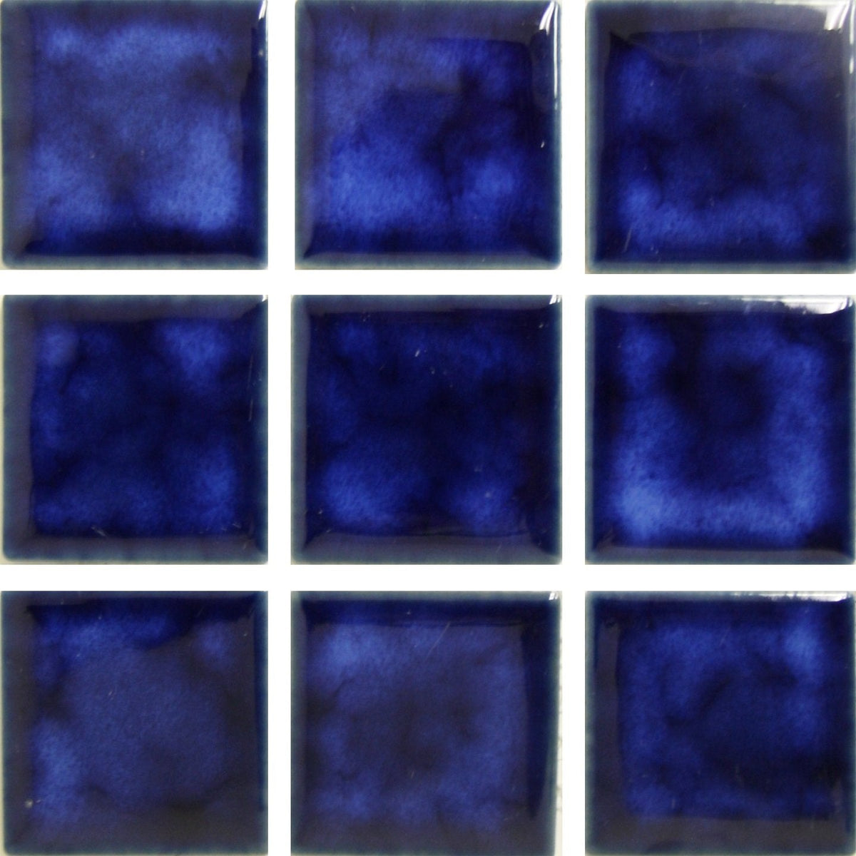 Porcelain Swimming Pool Waterline Tile - CEL-211 MARBLE BLUE 2" X 2" 1 .08 SQ FT Sheet, Pack of 2
