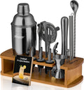 Cocktail Shaker Set Bartender Kit with Stand | Bar Set Drink Mixer Set with All Essential Bar Accessory Tools: - Set of 15