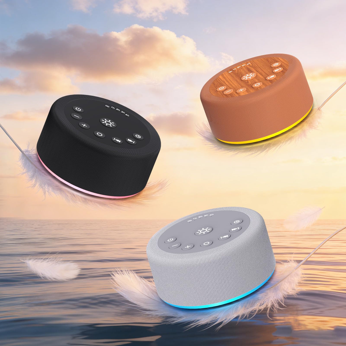 Sleep Sound Machine White Noise Machine with 30 Sounds Non Looping Sounds 12 Night light Colors with 5 Sounds Timers 36 Adjustable