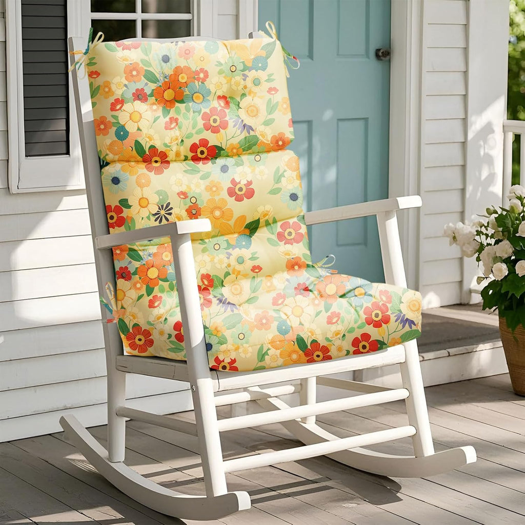 Rocking Chair Cushion, Waterproof Chairs Cushions for Adirondack Chairs Patio Chair High Back Thicked Cushions