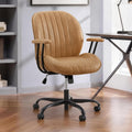 Ergonomic Home with Removable Arms, Adjustable Swivel Desk Chair with Wheels, Modern Faux Leather Computer Chair with
