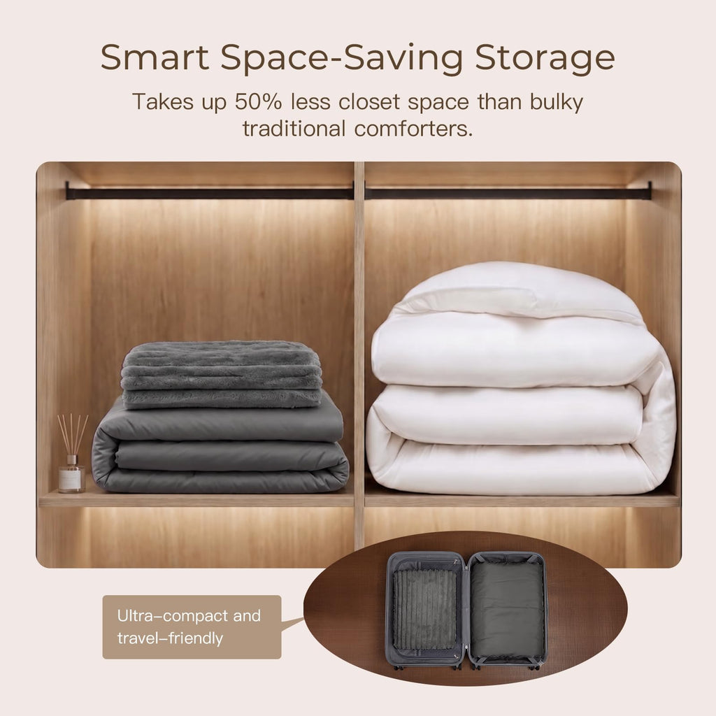 Comforter Set, 2-in-1 with Detachable Flannel Blanket