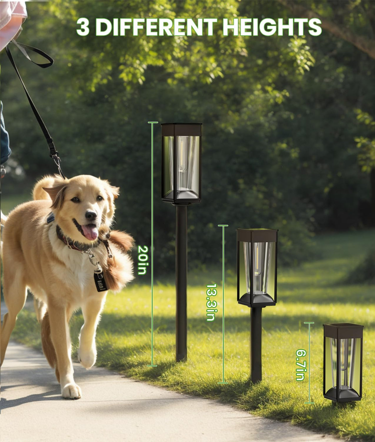 Solar Walkway Lights Outdoor, 2 Pack, 2 Color Modes, IP65