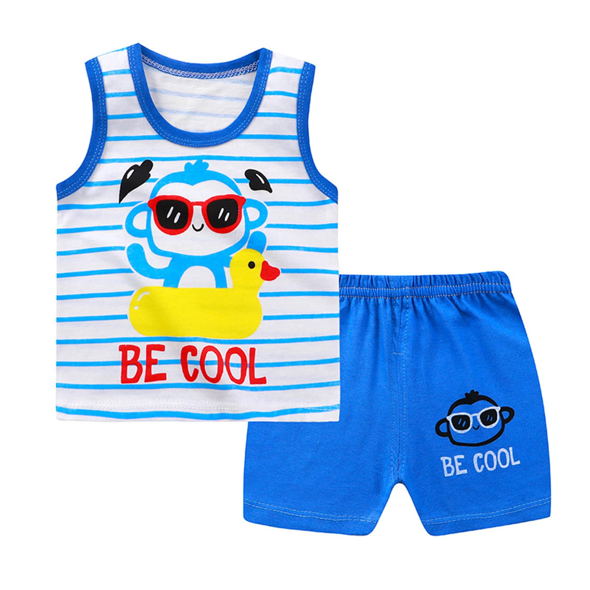 Toddler Boy 4pcs Tank Tops and Shorts Set Summer Outfits