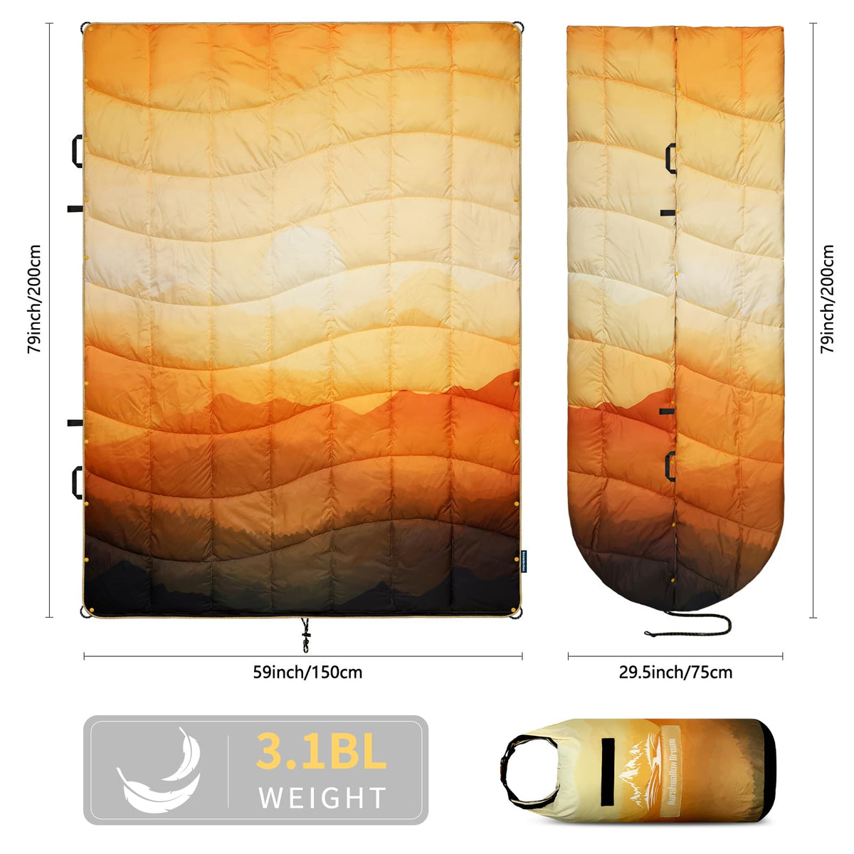 Camping Blanket Puffy Camp Blanket Large Outdoor Blanket