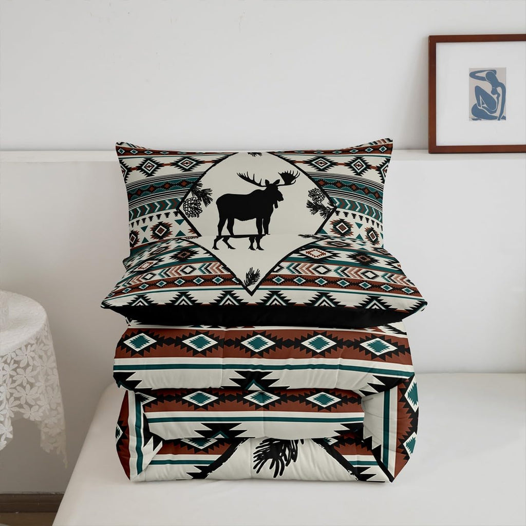 Rustic Moose Comforter Set Cabin Lodge Southwest