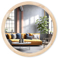17''Round Wood Mirror, Small Circle Mirror, Nursery Mirror, Boho Wall Decor