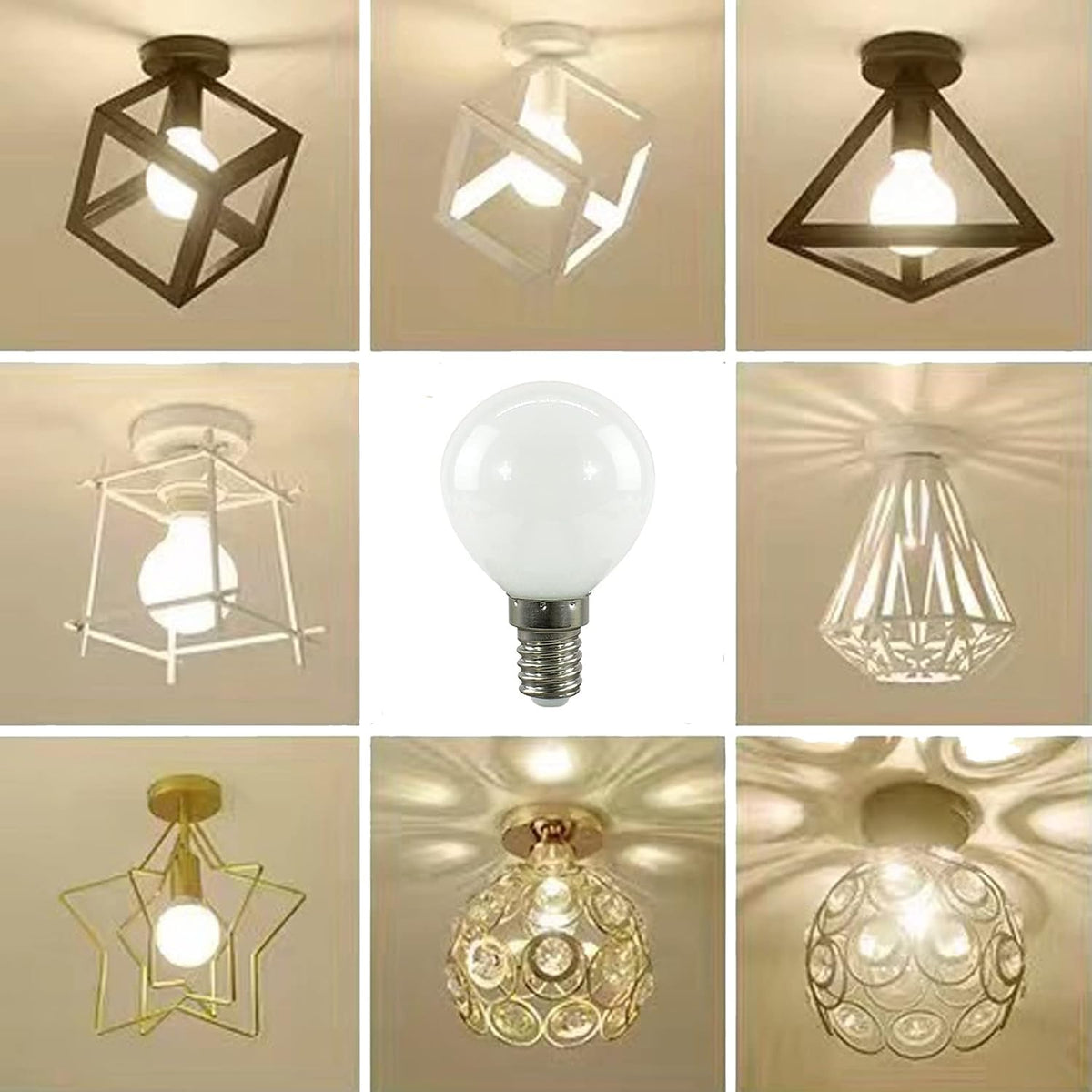 G25(G80) Globe LED Light Bulbs, E12 5W Vanity Edison Bulbs, Warm White 3000K,750LM, E12 Base, Milky Filament Bulbs