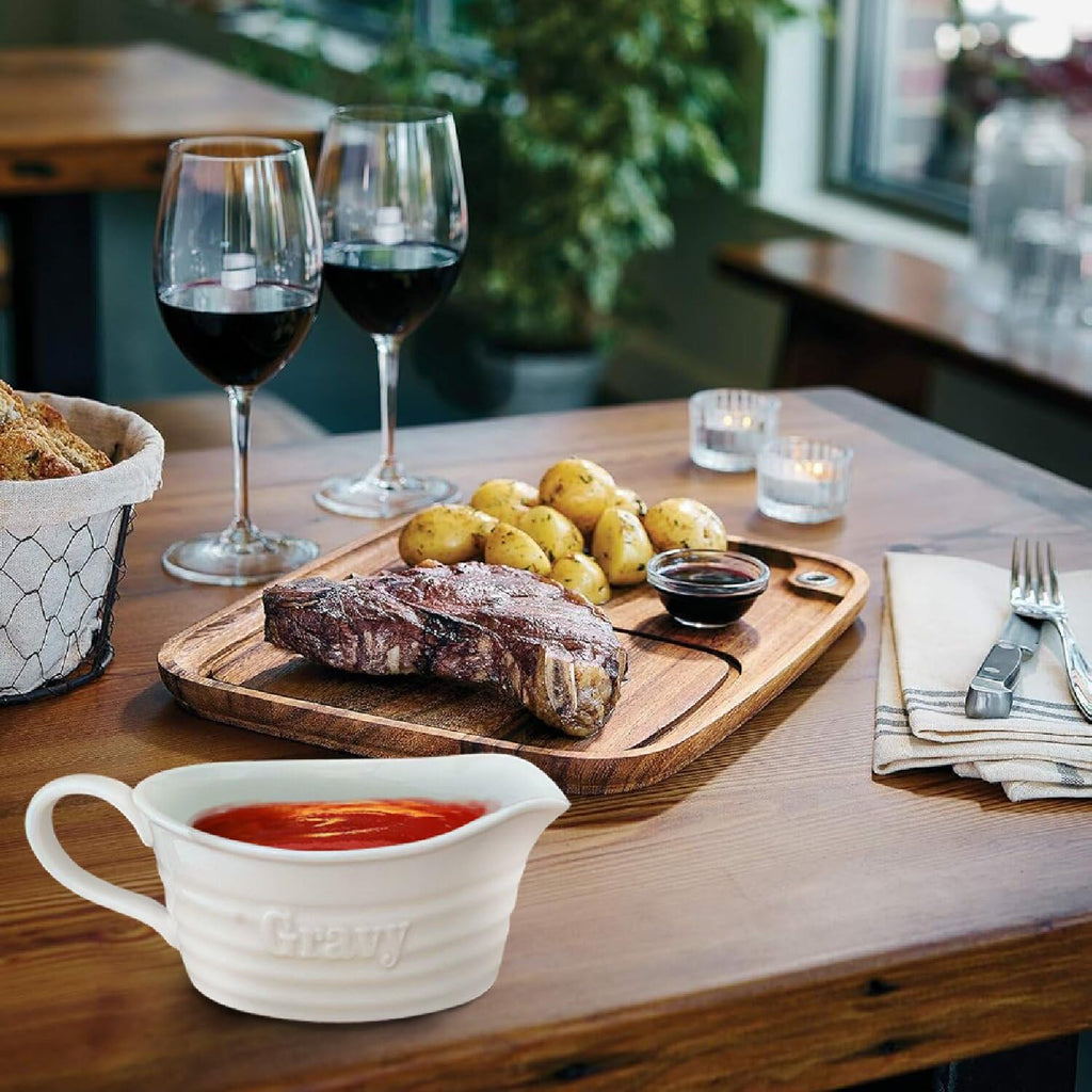 Large 18 Oz eramic Gravy Boat, Farmhouse, 18 oz, White