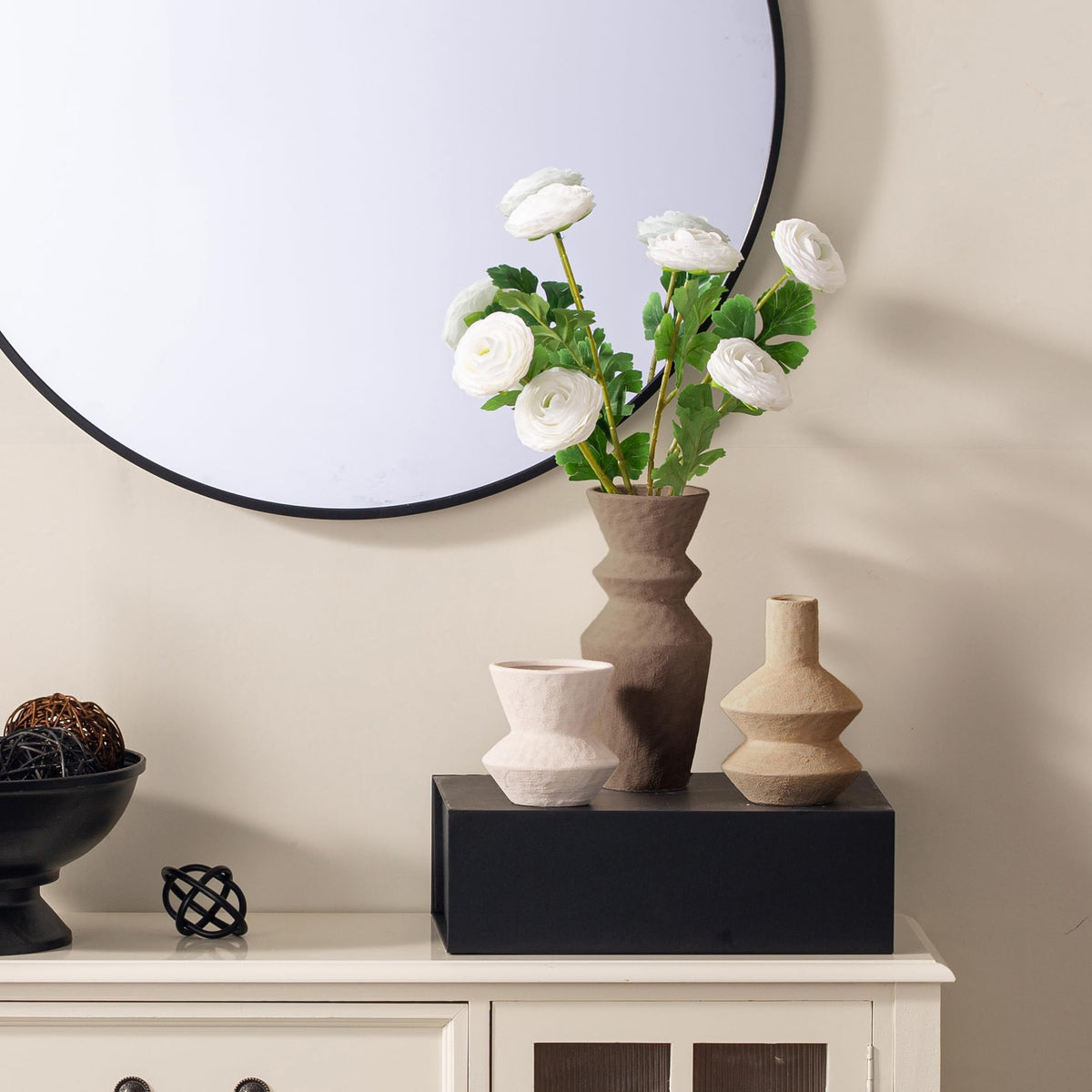 Ceramic Vase Set of 3 Home Decor Living Room Table Decorations