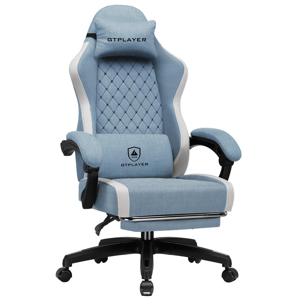 Big and Tall Gaming Chair 350lbs Heavy Duty Office Chair with Foot Rest, High Back Pocket Spring Ergonomic Computer