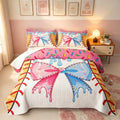 Y2K Candy Bow Quilt Bedding Set Bedspread Coverlet
