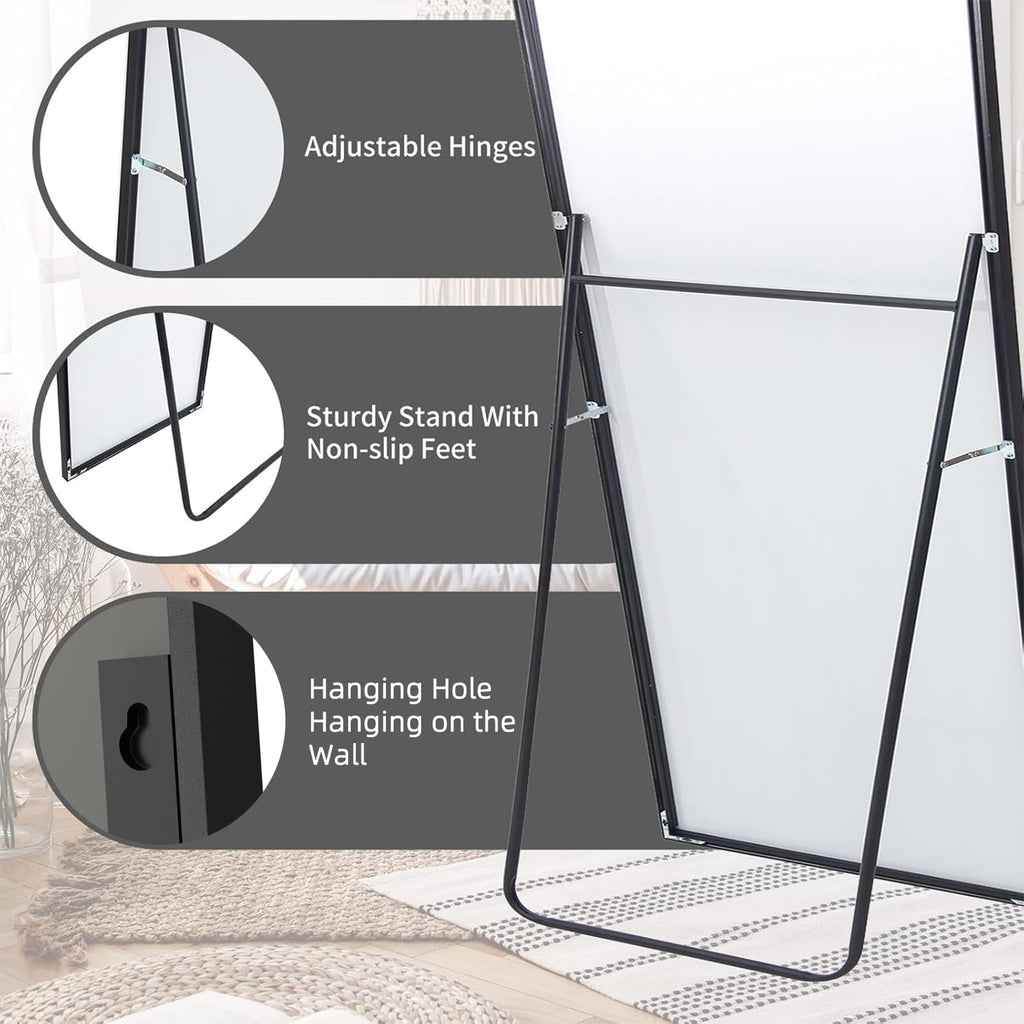 71"x32" Full Length Mirror, Black Floor Mirror