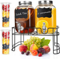 Gallon Jars, (2 Jars) Ice Juice Dispenser - Set of 2