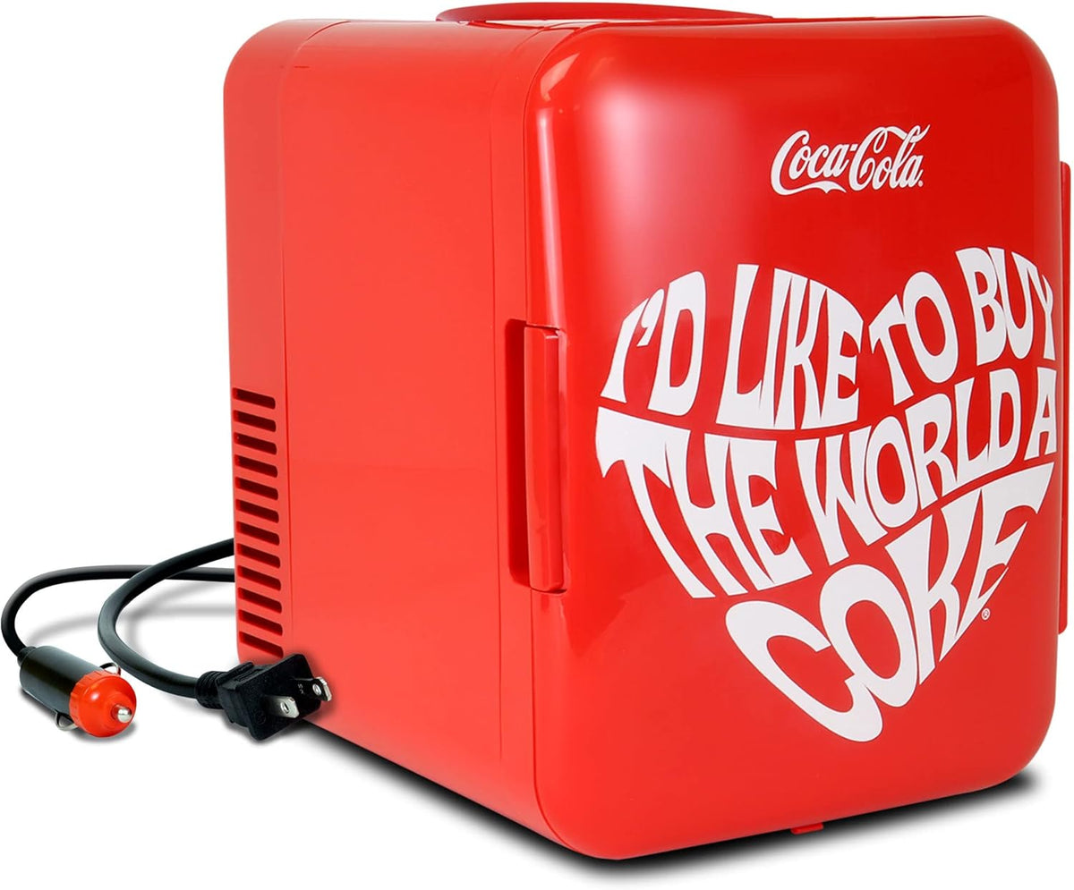 World 1971 Series Portable 6 Can Thermoelectric Mini Fridge Cooler/Warmer, 4 L/4.2 Quarts Capacity, 12V DC/240V AC for