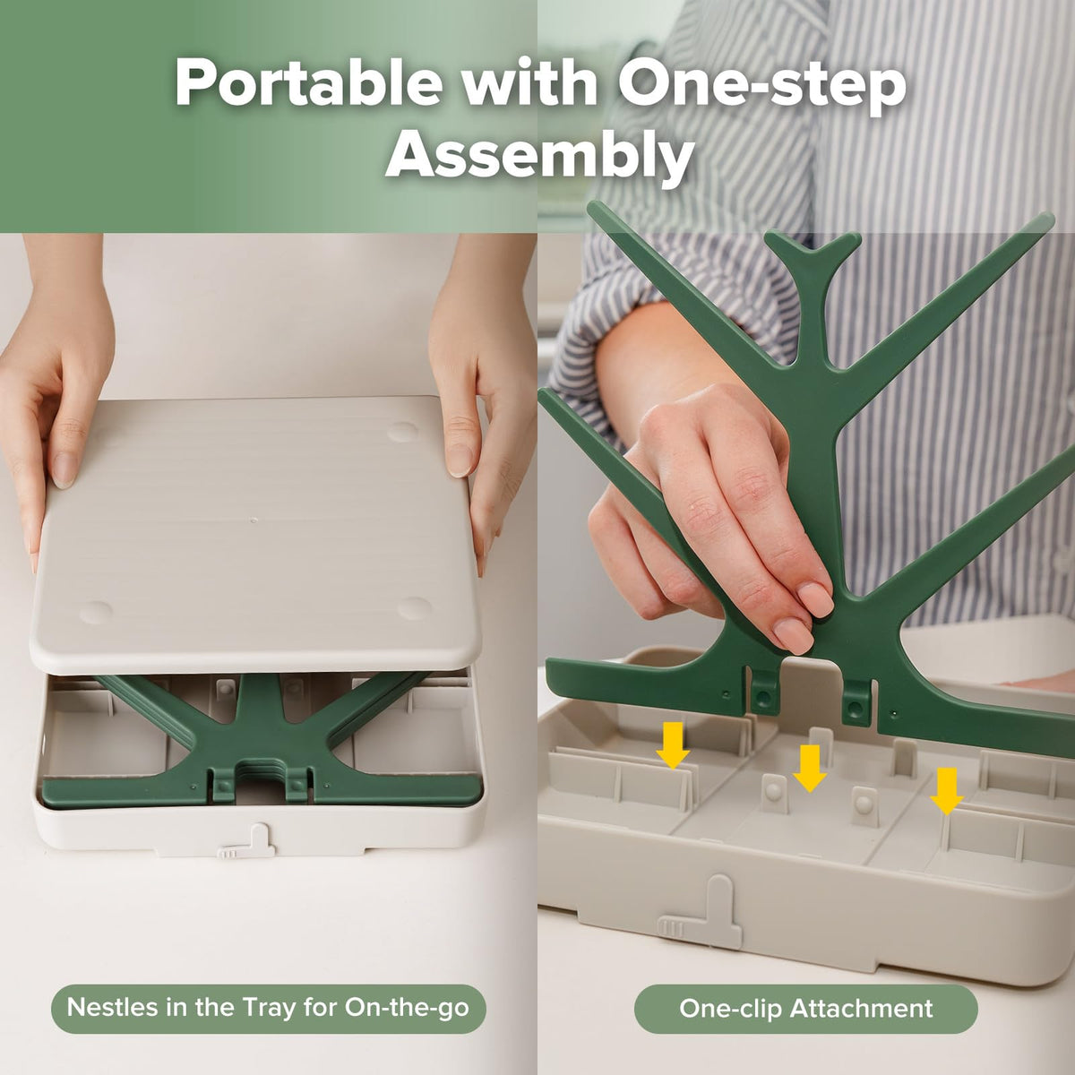 Portable Baby Bottle Drying Rack with Tray,Foldable Space Saving Bottle Drying Tree for Bottles/Pump