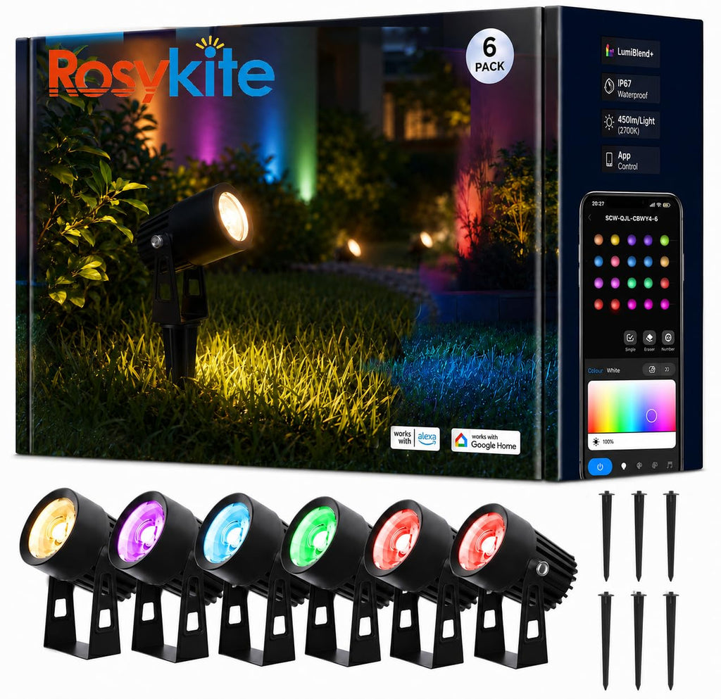 Low Voltage Landscape Lighting, Smart Outdoor Spot Lights 6 Pack