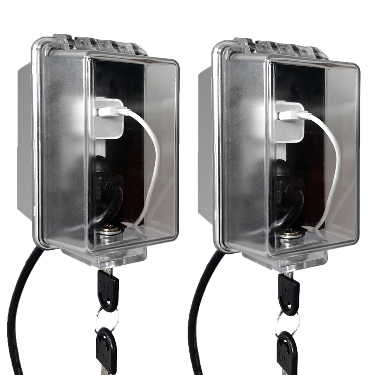 Baby Safety Dual Outlet Cover Box-Key Lock for Much Better Toddler Proofing,Easier Operation, Simple 4 Step Install