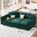 Modular Velvet Sectional Sofa with Chaise Lounge Sectional Sleeper Sofa with Storage Chaise Bed Couch Green