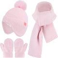 Toddler Kids Winter Hats Mittens Gloves Scarf Set Age 0-4
