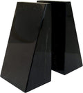 Premium Polished Stone Marble 6" Book Ends for Bookshelf Decor, Home, Office or Kitchen Shelves. Heavy, Triangular