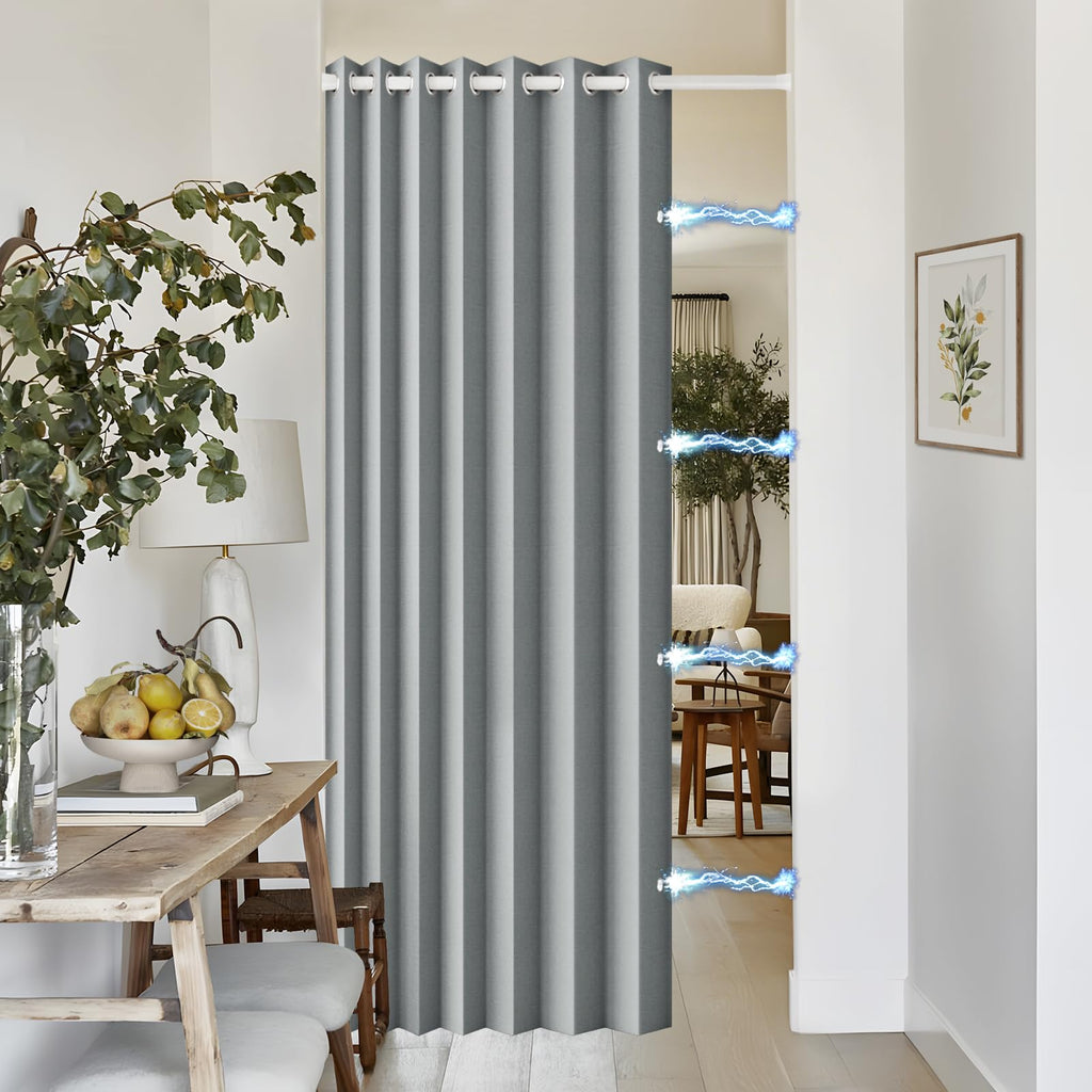 Faux Linen Pinch Pleated Style Look Blackout Curtains & Drapes 96 Inch Long Bedroom/Livingroom Farmhouse Curtains, 1