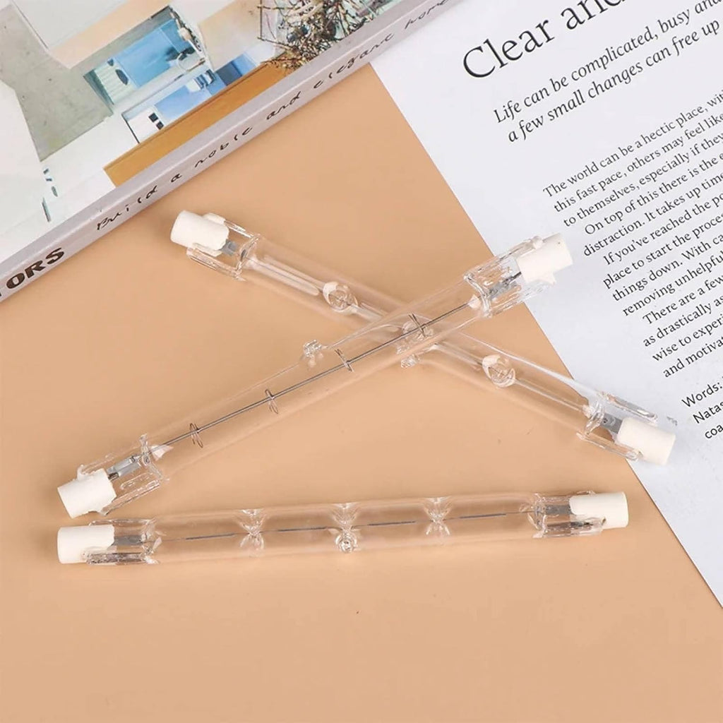 R7S Halogen Bulb T3 J-Type 2700K Warm White, Dimmable, 2000H Lifespan 6PCS 110V 118MM-500W