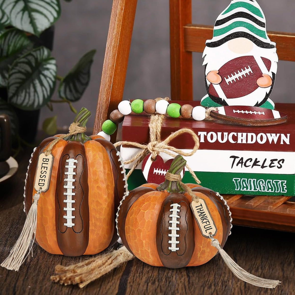 Fall Football Decor Pumpkins Artificial Resin Pumpkins Figurine Gift