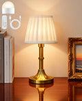 Cordless Table Lamp, 8000mAh Small Table Lamp with Remote Control, Rechargeable Battery Powered Light with Fabric