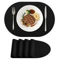 Heat Resistant Oval Placemats Set of 4, Black