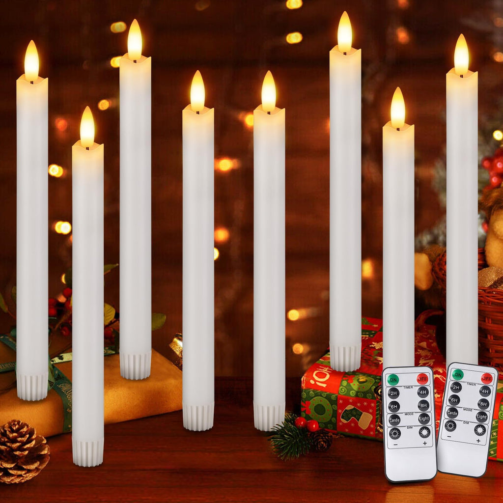 Flameless Taper Candles Battery Operated Candles Window Candle 8 Pack