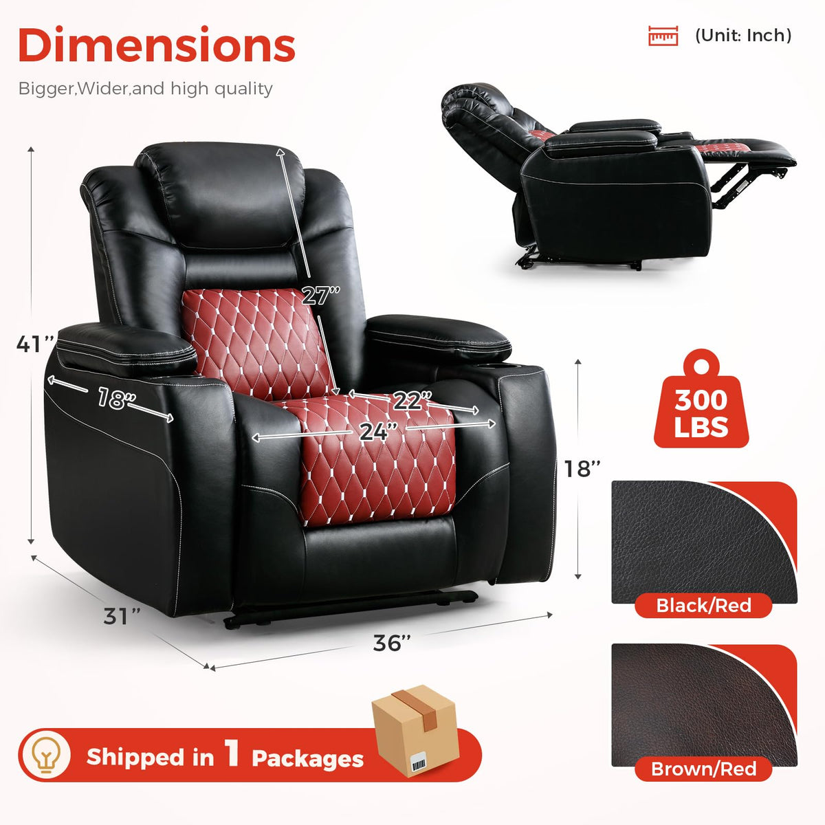 Power Recliner Chair with Adjustable Powered Headrest Set of 3, Electric Faux Leather Home Theater Seating Overstuffed