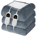 Heated Electric Blanket, Dual Control 84" x 90", Ash Gray