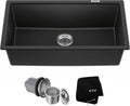 Black Onyx 31 in Undermount Granite Kitchen Sink KGU-413B