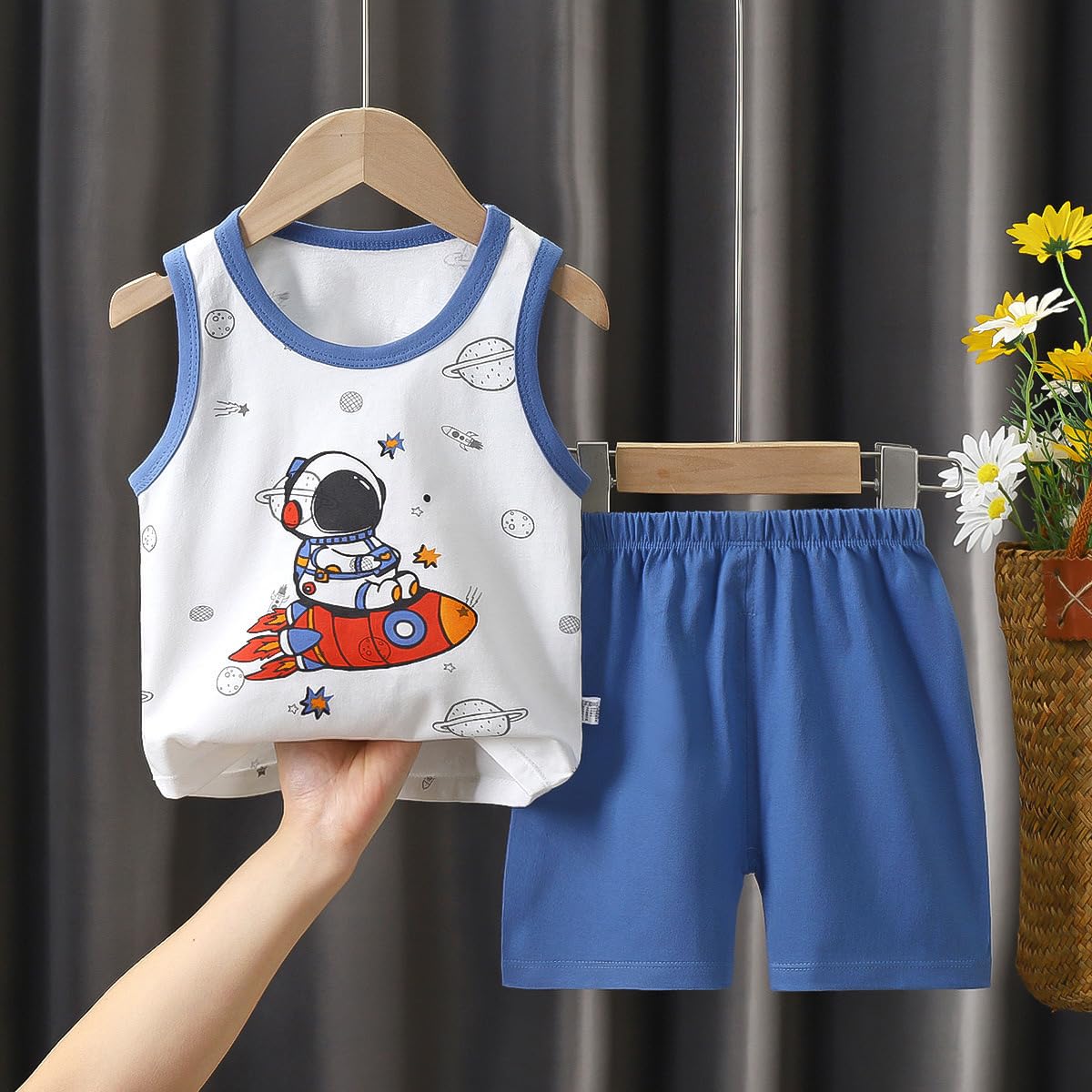 Baby Boy Summer Clothes Toddler Sleeveless Tank Tops and Shorts set Cotton Printed Outfits