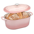 Enameled Cast Iron Oval Dutch Oven, 6QT, Pink