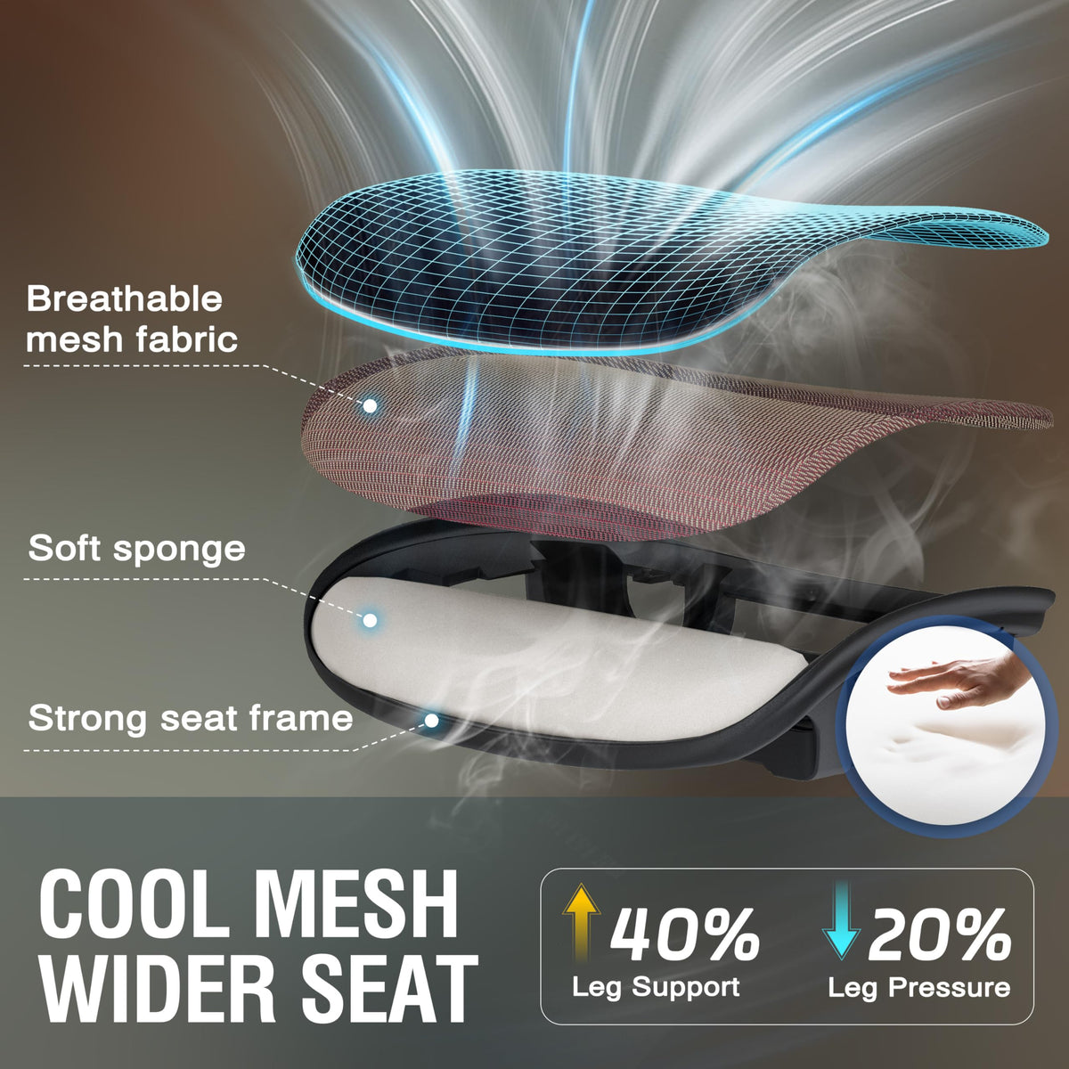 Ergonomic Mesh Office Chair — Burgundy Red, Breathable Mesh Seat & Back