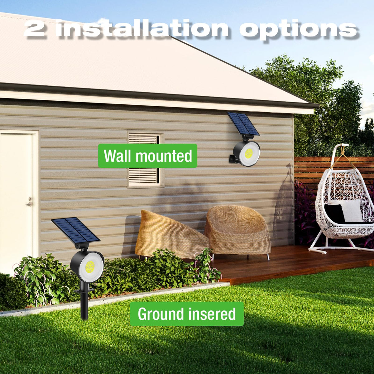 Solar Spot Lights Outdoor Waterproof, Landscape Spotlights