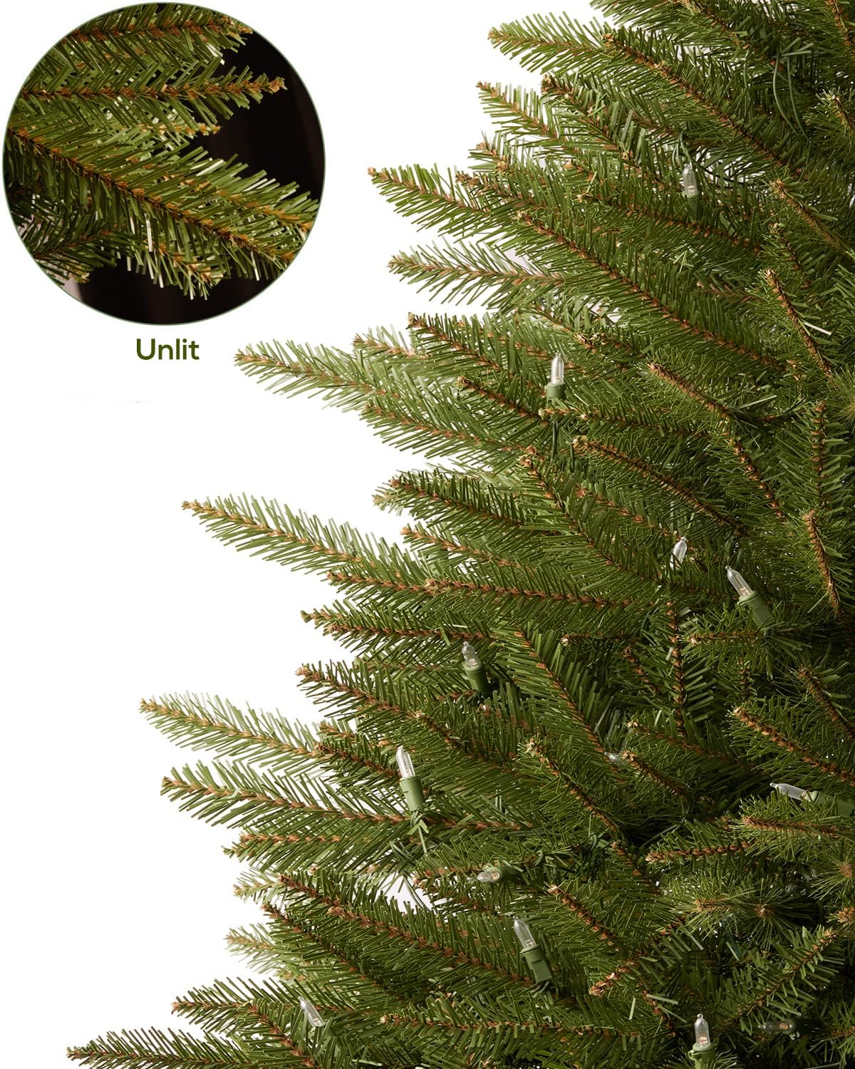 Unlit Christmas Tree Premium Artificial Spruce Christmas Tree, Hinged/Feel Real/Realistic/Full Xmas Fir Tree No