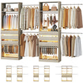 Closet System Set of 2, 5.7-10.4FT Closet Organizer System with 6 Drawers