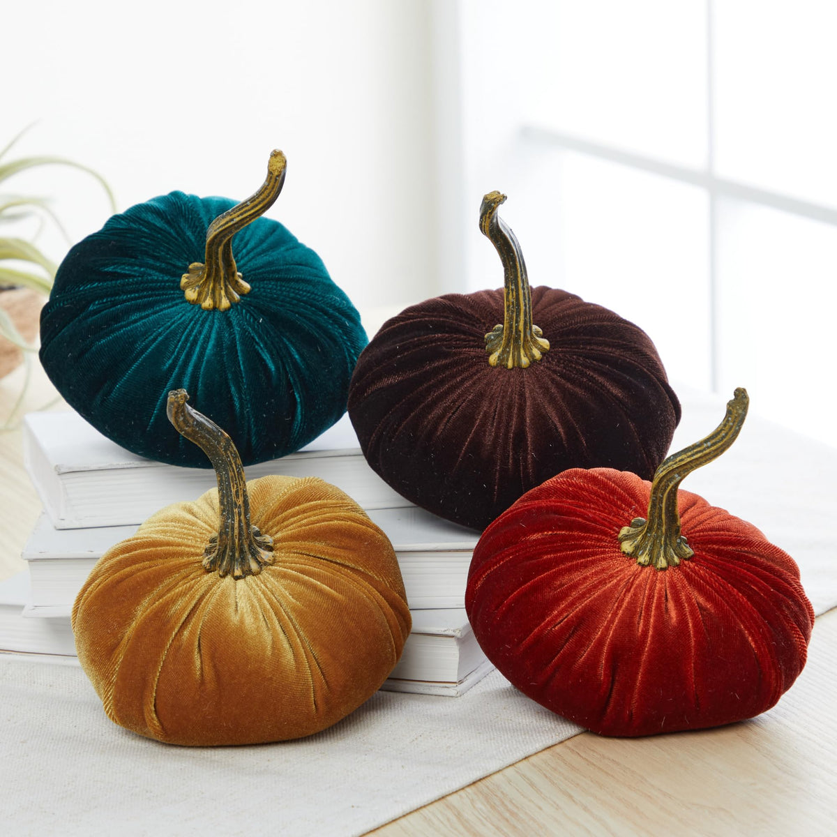 Brown Small Velvet Pumpkin (Brown)