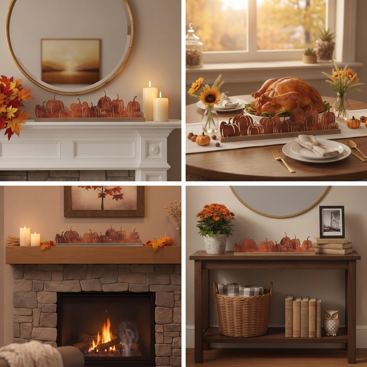 Fall Pumpkin Metal Sign, Rustic Farmhouse Thanksgiving Decor