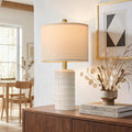 21'' Modern Ceramic Table Lamp with Gift Box, White, Small